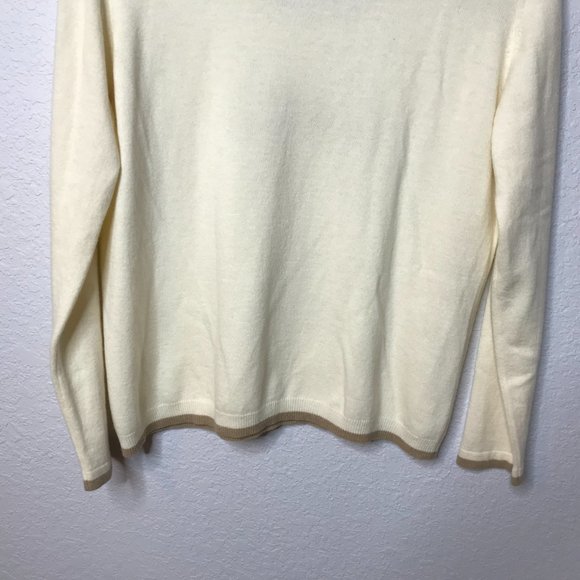Weill Paris VINTAGE Cream/Tan Sequin Bow Sweater - Picture 8 of 11